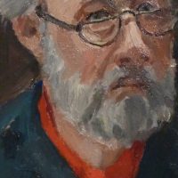 George Wallace - Self Portrait, oil painting on board
