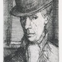 George Wallace - Man in a Bowler Hat, 1947, etching