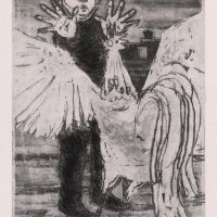 George Wallace - Peter and the Cock, 1956, soft ground aquatint & drypoint