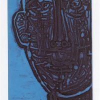 George Wallace - Burnt Man, 1961, deep etch, 1988 red over blue