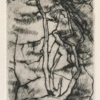 George Wallace - Old Holly Tree, 1948, drypoint