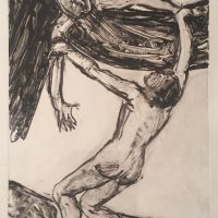 George Wallace - Jacob and the Angel, 1988, monotype
