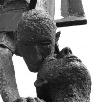 George Wallace - St John and the Angel - detail, 1968, welded corten steel