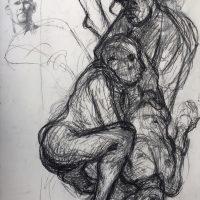 George Wallace - Study for a painting, c.2002, charcoal