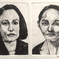 George Wallace - Two Businesswomen, 1989, monotype