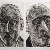 George Wallace - Two Businessmen, 1993, monotype