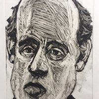 George Wallace - Balding Businessman, 1992, monotype