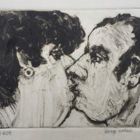 George Wallace - Kiss (2), 2003, monotype - 14.5 x 17.9 cm.