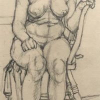 George Wallace - Model, 1953, pencil