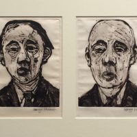 George Wallace - M136, 137, 138, 139, The Future Lies with Small Family Businesses, 1989, four monotypes