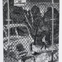 George Wallace - Christ Walking in the Garden - etching & aquatint - 1971