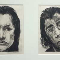 George Wallace - M368–Head of a Young Man & M369–Head of an Angry Woman, 1996, two monotypes
